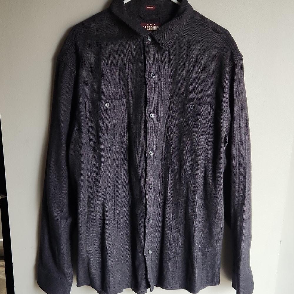 Alesbury Men's Black Casual Button Down Shirt XL NWT